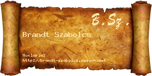 Brandt Szabolcs névjegykártya